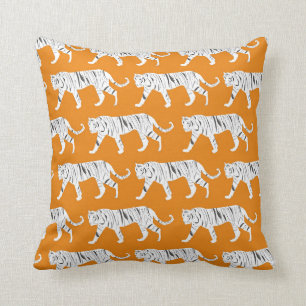 Orange Tiger Print Cushion