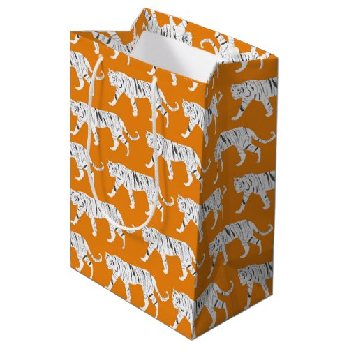 Orange Tiger Print Medium Gift Bag