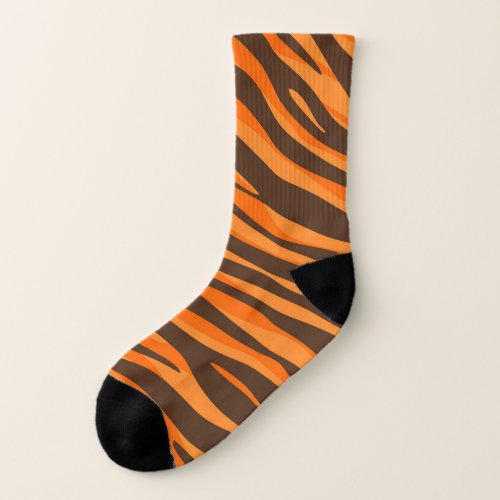 Orange Tiger Print Pattern Cincinnati Ohio Socks