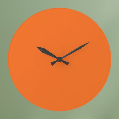 Orange Tiger Solid Color Large Clock