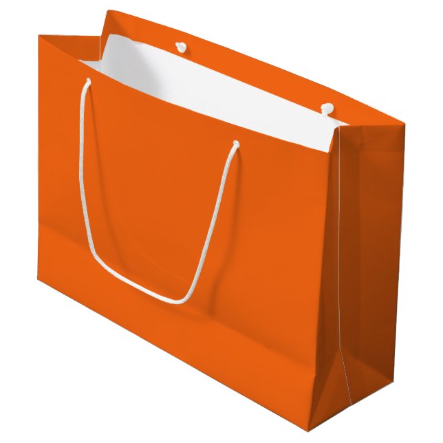 Orange Tiger Solid Color Large Gift Bag (Front Angled)