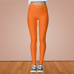 Orange Tiger Solid Color Leggings