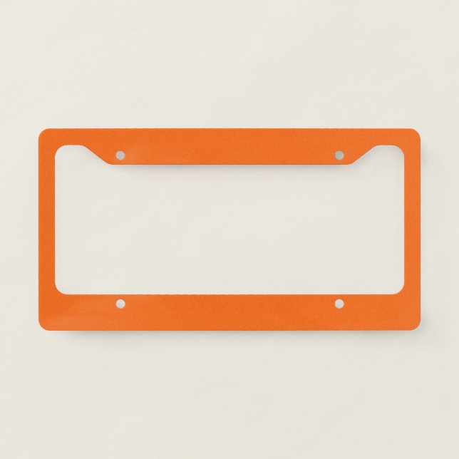 Orange Tiger Solid Color License Plate Frame (Front)