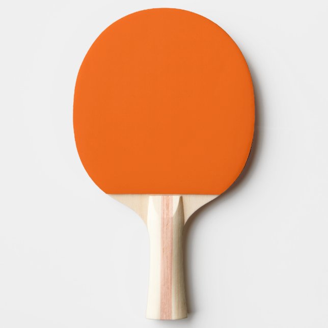 Orange Tiger Solid Color Ping Pong Paddle (Front)