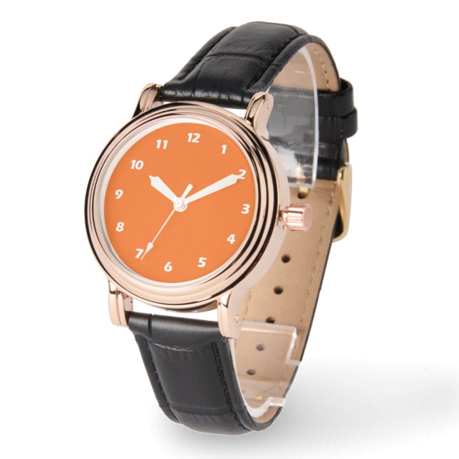 Orange Tiger Solid Color Watch (Angle)