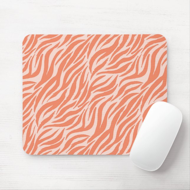 Orange Tiger Stripes Animal Pattern Mouse Pad (With Mouse)