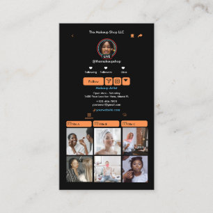 Orange TikTok Social Media QR Code Business Card