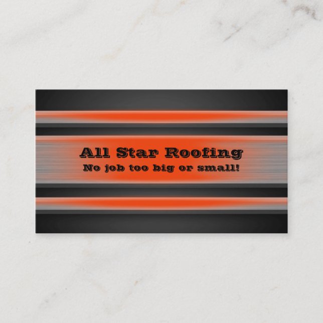 Orange Tinted Metal Business Card Template (Front)
