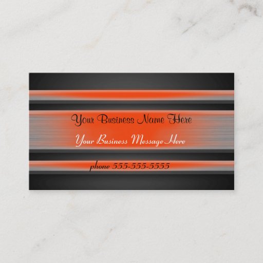 Customizable Orange Tinted Metal Business Card Template