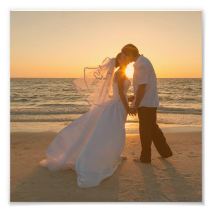 Orange Tinted Wedding 8"x8" Photo Print