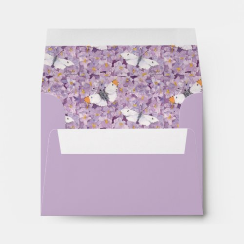 Orange Tip Butterflies on Lavender Flowers Envelope