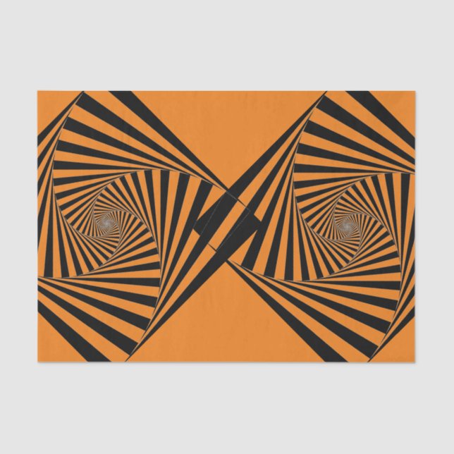 ORANGE Tissue Paper HALLOWEEN PSYCHEDELIC PATTERN (Front)