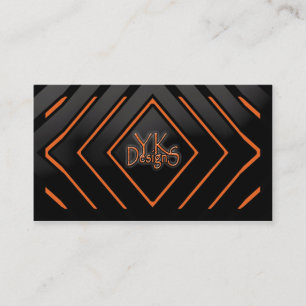 Orange to Black Rhombus business Card