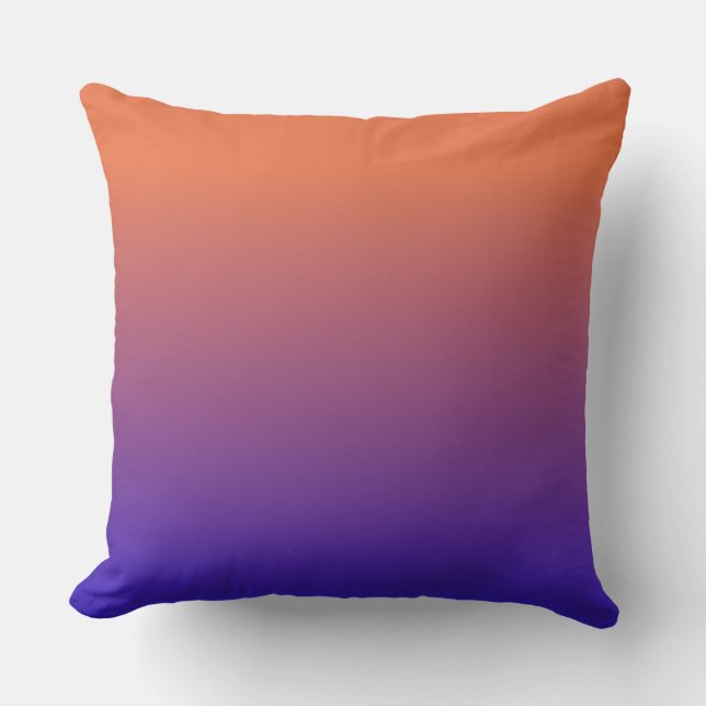Orange to Blue Gradient Pattern Throw Pillow (Front)