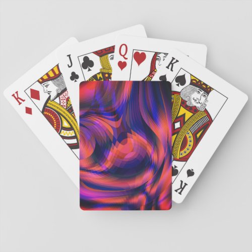 Orange to dark blue plaid twisted in fractal style poker cards