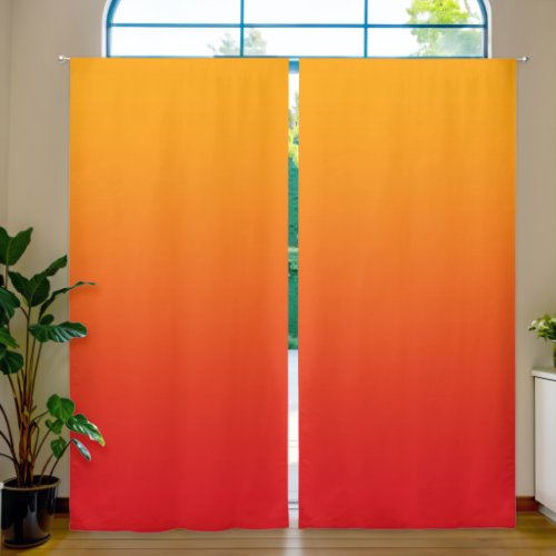 Orange to Red Gradient Blackout Curtains