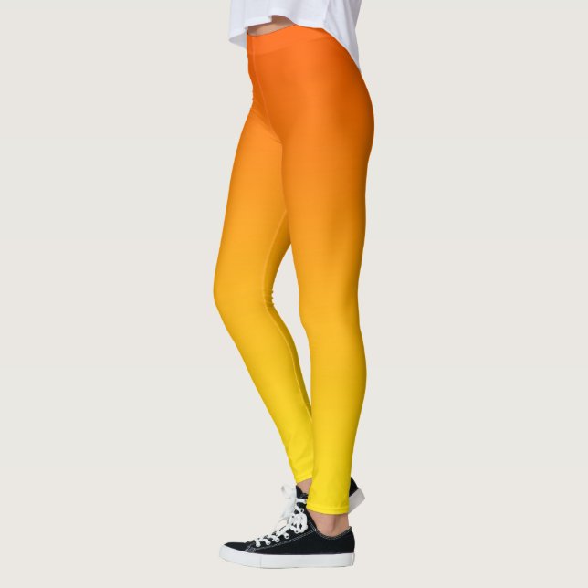 Orange to yellow gradient ombre leggings (Left)