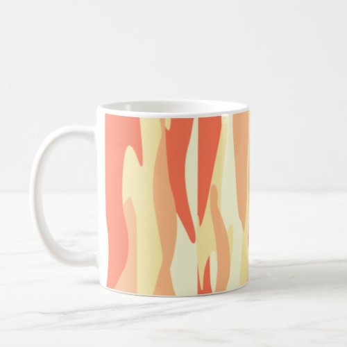 Orange Tone Abstract Camouflage Coffee Mug