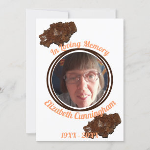 Orange Toned Aragonite Crystal Photo Memorial Card