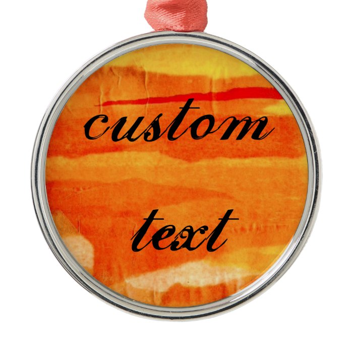 Orange Torn Paper Collage Art Background Christmas Tree Ornament