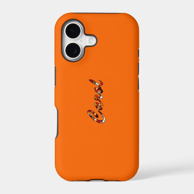 Orange Tough Style iPhone 7 Plus case for Carol (Back)