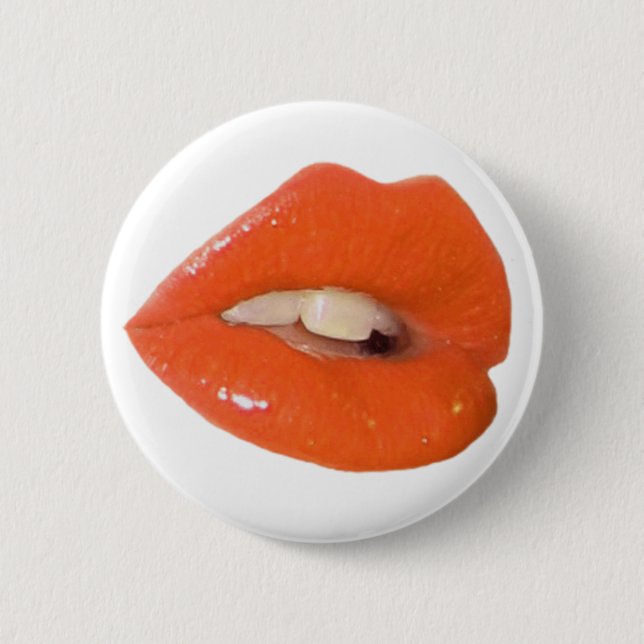 Orange Toxic Kiss Button (Front)