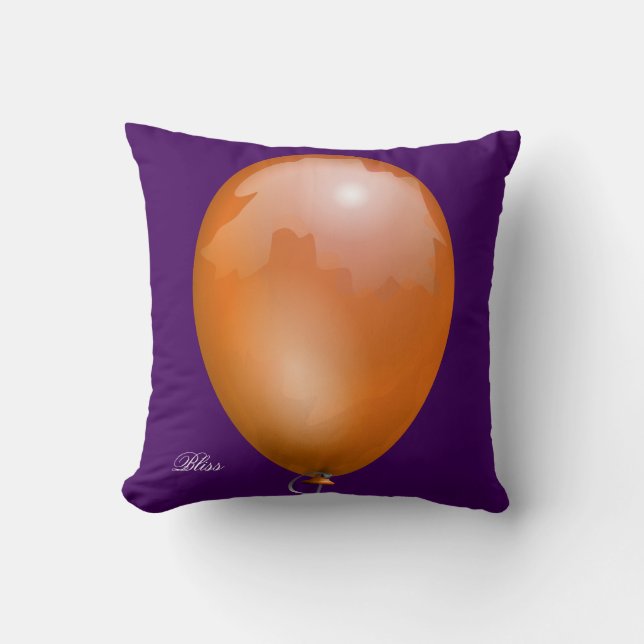 Orange toy balloon funny unique throw pillow (Front)