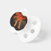 Orange Toy T-Rex Dinosaur in Space Pacifier (Front Right)