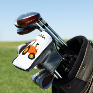 Orange Tractor Design Golf Head Cover