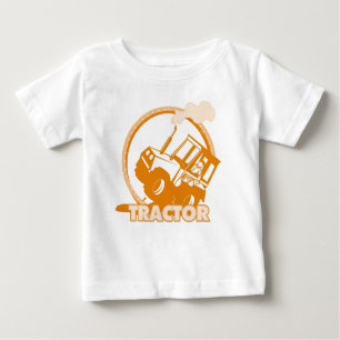 Orange Tractor Farm Machinery Baby T-Shirt