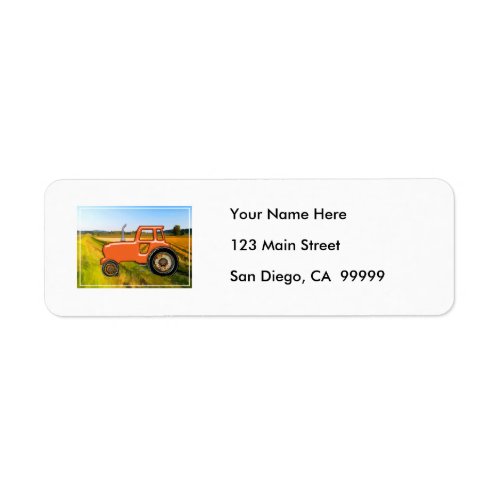 Orange Tractor  in the Fields Label