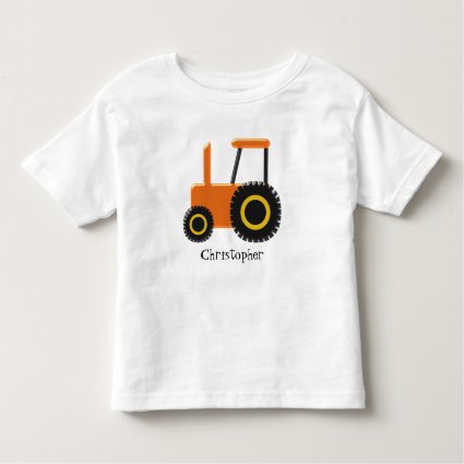 Orange Tractor Just Add Name Toddler T-shirt