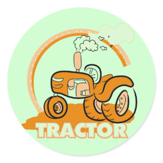 Orange Tractor Tshirts and Gifts Classic Round Sticker