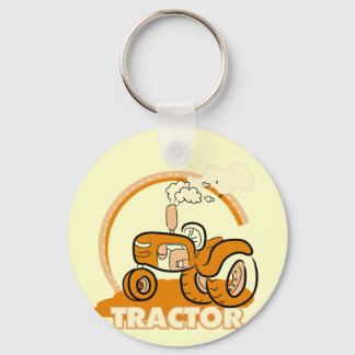 Orange Tractor Tshirts and Gifts Keychain