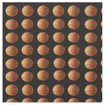 Orange Traditional Basketballs On Black, Fabric