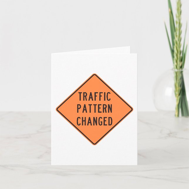 Orange Traffic Pattern Changed Road Warning Sign Card (Creator Uploaded)