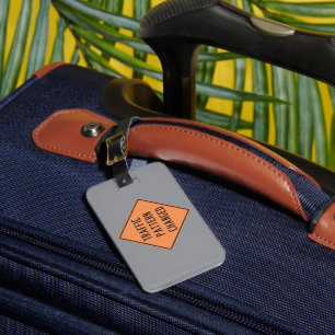Orange Traffic Pattern Changed Road Warning Sign Luggage Tag