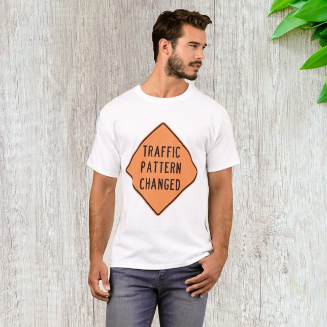 Orange Traffic Pattern Changed Road Warning Sign T-Shirt (Creator Uploaded)