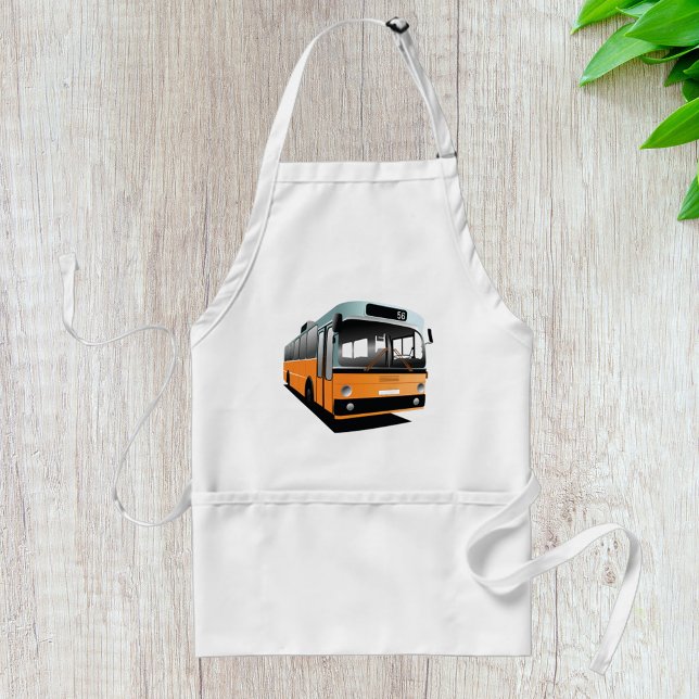 Orange Transit Bus Route 56 City Commuter Adult Apron (Creator Uploaded)