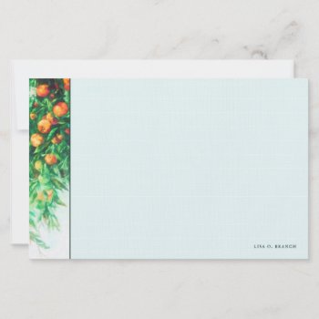 Orange Tree Branch Watercolor Note Card W Lines by TerryBainPhoto at Zazzle