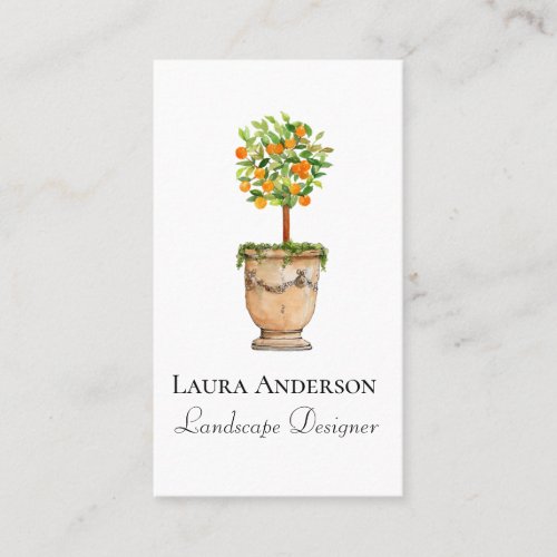 Orange tree citrus topiary Landscaping  Business Card