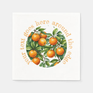 Orange tree Graphic illustration – Custom text Napkins