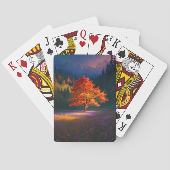 Orange Tree in the Peaceful Meadow Poker Cards (Back)