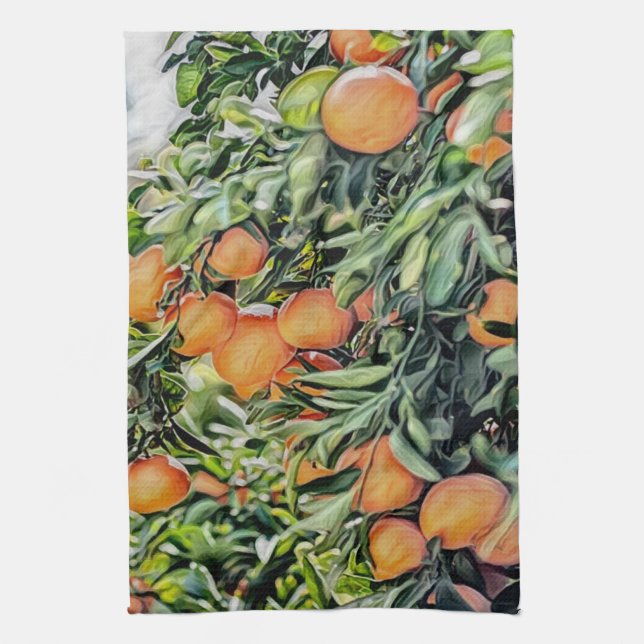 Orange Tree Kitchen Towel (Vertical)