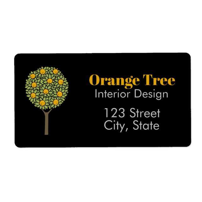Orange tree shipping label (Front)