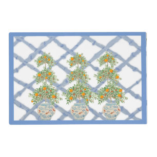 Orange Tree Topiary Ginger Jars Placemat