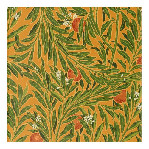 Orange Tree Vintage Wallpaper Pattern Art Nouveau