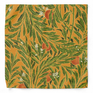 Orange Tree Vintage Wallpaper Pattern Art Nouveau Bandana