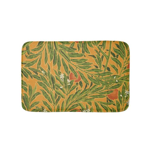 Orange Tree Vintage Wallpaper Pattern Art Nouveau Bath Mat