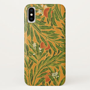 Orange Tree Vintage Wallpaper Pattern Art Nouveau iPhone X Case